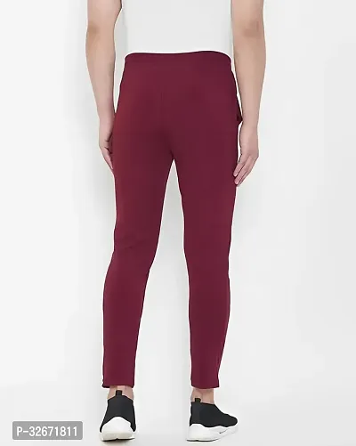 Stylish Maroon Polyester Solid Regular Track Pants For Men-thumb3