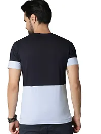 Reliable Multicoloured Cotton Blend Colourblocked Round Neck Tees For Men-thumb1