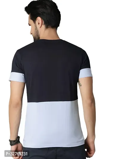 Reliable Multicoloured Cotton Blend Colourblocked Round Neck Tees For Men-thumb2