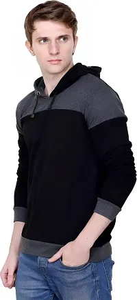 Reliable Multicoloured Cotton Blend Colourblocked Hooded Tees For Men-thumb2