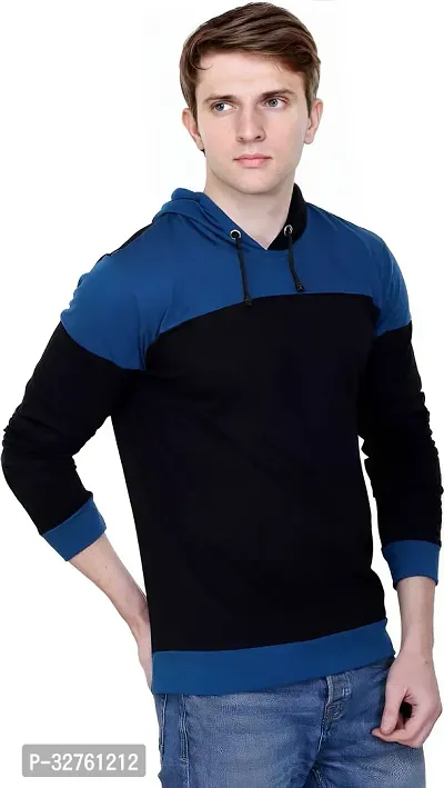 Reliable Multicoloured Cotton Blend Colourblocked Hooded Tees For Men-thumb4