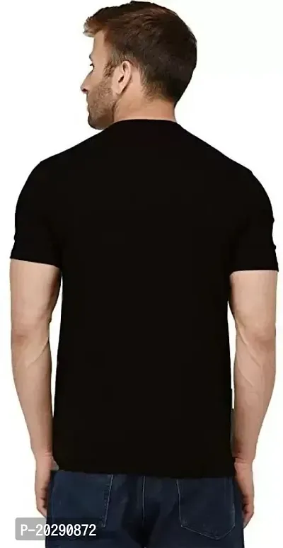 Comfortable Black Polyester Tees For Men-thumb2