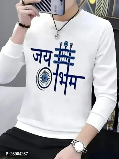 Printed Jai Bhim White Color T-Shirts For Men