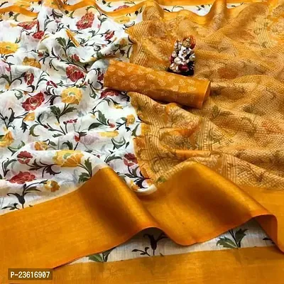 Classic  Silk Cotton Saree with Blouse piece for women