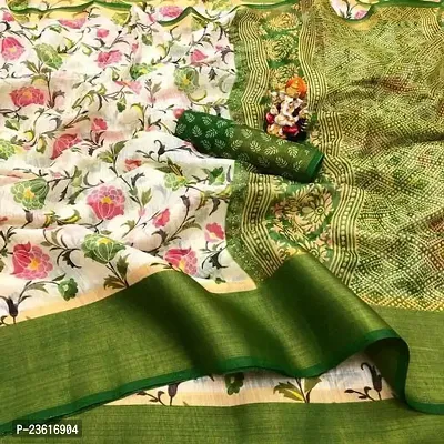 Classic  Silk Cotton Saree with Blouse piece for women-thumb0