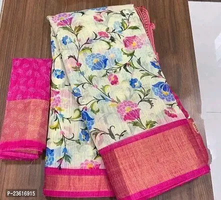 Classic  Silk Cotton Saree with Blouse piece for women