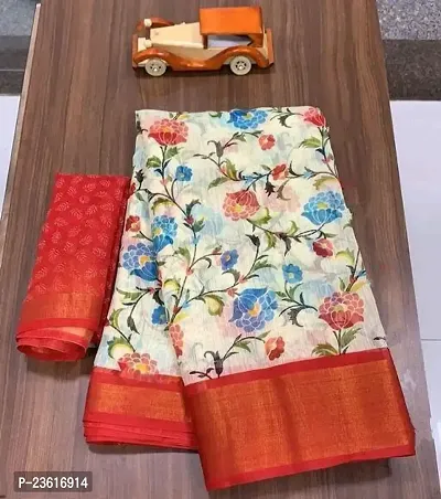 Classic  Silk Cotton Saree with Blouse piece for women