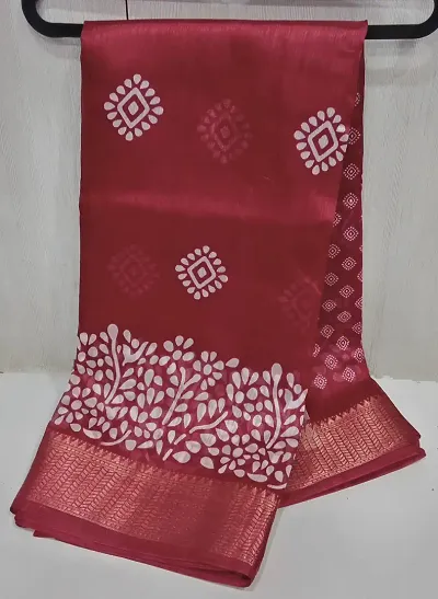 Trending Linen Blend Saree with Blouse piece 