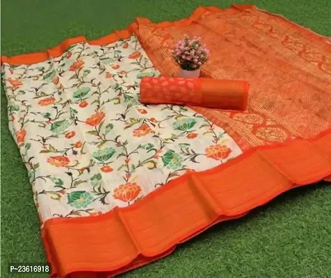 Classic  Silk Cotton Saree with Blouse piece for women-thumb0