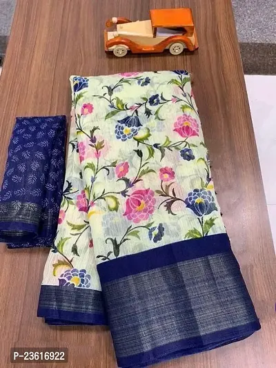 Classic  Silk Cotton Saree with Blouse piece for women