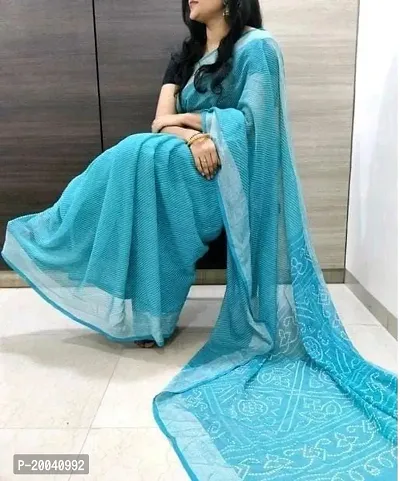 Fancy Chiffon Saree with Blouse Piece for Women-thumb0
