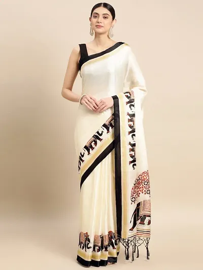 Stylish Chanderi Silk Saree With Blouse Piece For Women