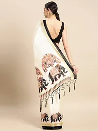 Khadi Silk Ethnic Motif Saree (White)-thumb1