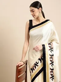 Khadi Silk Ethnic Motif Saree (White)-thumb2