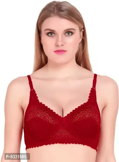 Classic Lace Non Padded Full Coverage Bra for Women-thumb0