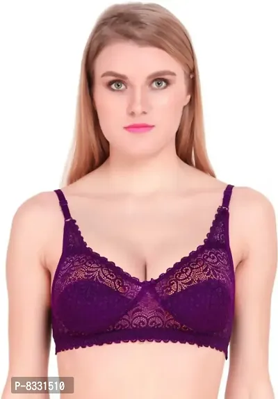 Classic Lace Non Padded Full Coverage Bra for Women-thumb0