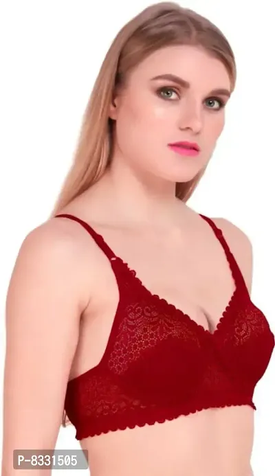 Classic Lace Non Padded Full Coverage Bra for Women-thumb3