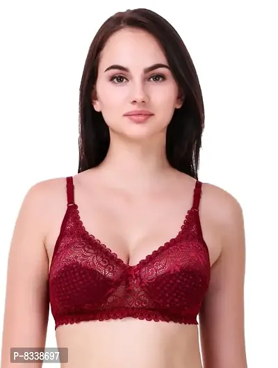 Classic Lace Non Padded Full Coverage Bra for Women