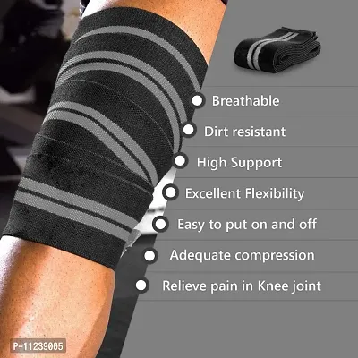 HMfurrys finest Knee Wraps|Knee Support|Knee Bands for Sports, Squats, Weight Lifting, Powerlifting with Stretchable Fabric for Men  Women-thumb2