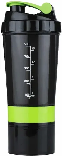 HMFURRYS FINEST Sports  Gym Protein Shaker Bottle with 2 Storage Compartment 500 ml Shaker-thumb2