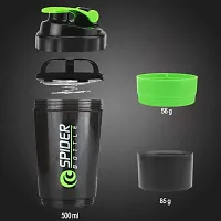 HMFURRYS FINEST Sports  Gym Protein Shaker Bottle with 2 Storage Compartment 500 ml Shaker-thumb3