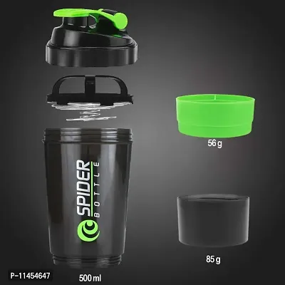 HMFURRYS FINEST Sports  Gym Protein Shaker Bottle with 2 Storage Compartment 500 ml Shaker-thumb4