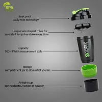 HMFURRYS FINEST Sports  Gym Protein Shaker Bottle with 2 Storage Compartment 500 ml Shaker-thumb4