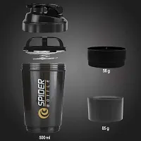 HMFURRYS FINEST Sports  Gym Protein Shaker Bottle with 2 Storage Compartment 500 ml Shaker-thumb3