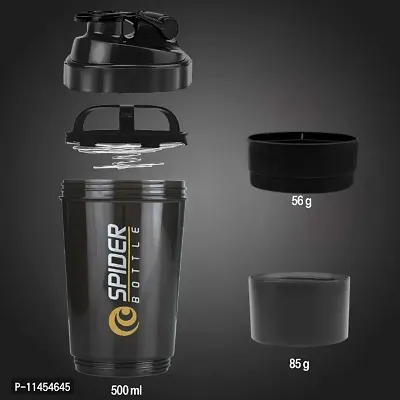 HMFURRYS FINEST Sports  Gym Protein Shaker Bottle with 2 Storage Compartment 500 ml Shaker-thumb4