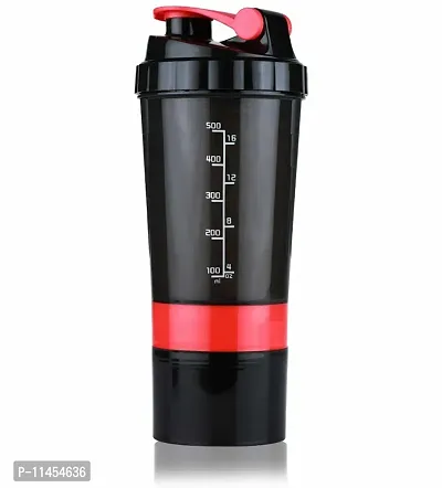 HMFURRYS FINEST Sports  Gym Protein Shaker Bottle with 2 Storage Compartment 500 ml Shaker-thumb3