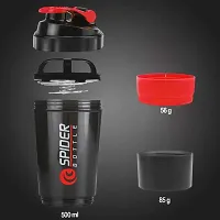 HMFURRYS FINEST Sports  Gym Protein Shaker Bottle with 2 Storage Compartment 500 ml Shaker-thumb3