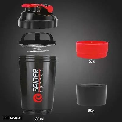 HMFURRYS FINEST Sports  Gym Protein Shaker Bottle with 2 Storage Compartment 500 ml Shaker-thumb4