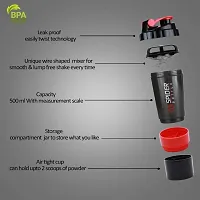 HMFURRYS FINEST Sports  Gym Protein Shaker Bottle with 2 Storage Compartment 500 ml Shaker-thumb4