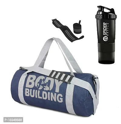 Gym Bag Combo for Men ll Gym Bag, Black Bottle, Black Wristband,Gym kit for Men and Women ll Gym Bag  Fitness Kit  Gym Bag Combo