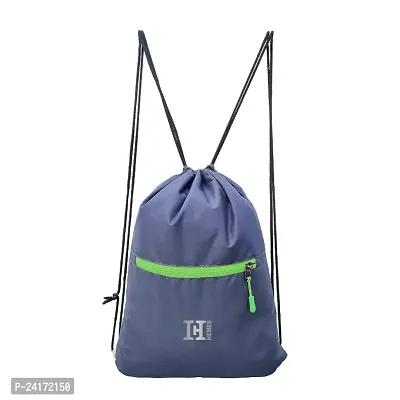 H-Hemes Drawstring Backpack Sports Gym Bag for Women  Men With Front Zipper Pocket 12 L Backpack