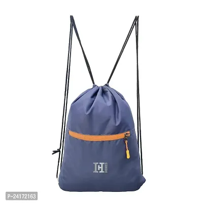 H-Hemes Drawstring Backpack Sports Gym Bag for Women  Men With Front Zipper Pocket 12 L Backpack