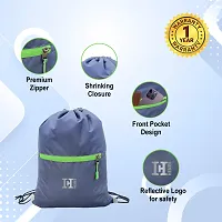 H-Hemes Drawstring Backpack Sports Gym Bag for Women  Men With Front Zipper Pocket 12 L Backpack-thumb3