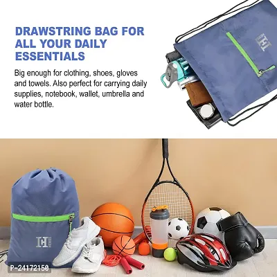 H-Hemes Drawstring Backpack Sports Gym Bag for Women  Men With Front Zipper Pocket 12 L Backpack-thumb5