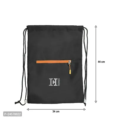 H-Hemes Drawstring Backpack Small Bag Gym Bag for Women  Men With Front Zipper Pocket 12 L Backpack-thumb3