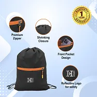 H-Hemes Drawstring Backpack Small Bag Gym Bag for Women  Men With Front Zipper Pocket 12 L Backpack-thumb3
