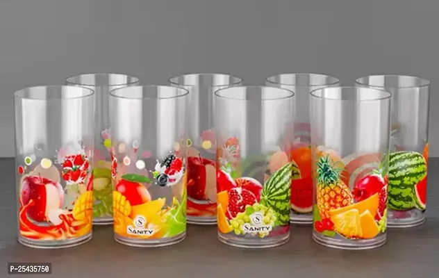 Fancy Design Plastic Glass Set For Kitchen Pack of 8