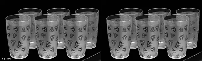 Fancy Design Plastic Glass Set For Kitchen Pack of 12
