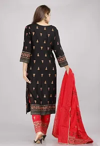 Trendy Black Viscose Rayon Printed Kurti For Women-thumb1