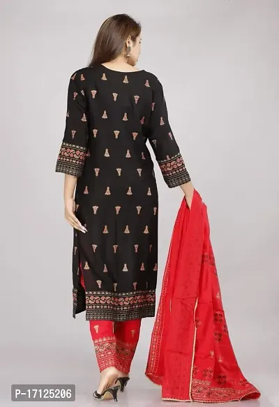 Trendy Black Viscose Rayon Floral Print Kurti For Women-thumb2