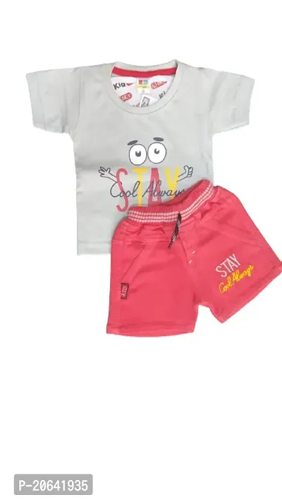 Stylish Cotton Multicoloured Printed Tops With Shorts For Boys