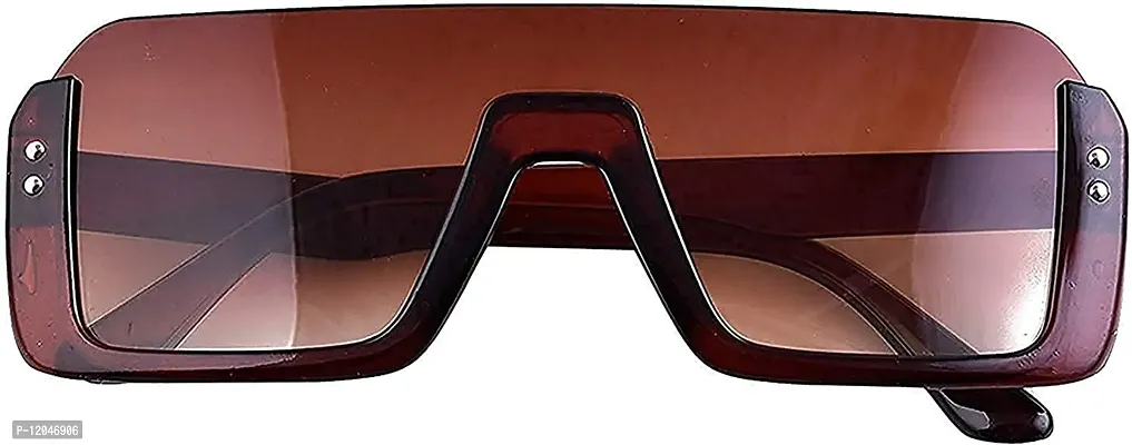 USJONES usjones Square Unisex Half Rim Sunglass inspired from Shahid Kapoor and Sahil Khan Fashion Sunglasses ( Medium Size), Brown (Q 1)-thumb2