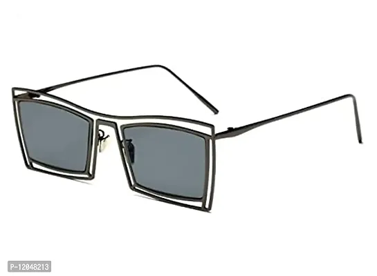 USJONES Unisex Adult Square Sunglasses, Black, M