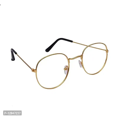 JANIFAOUL? Eyewear Blueray Block Uv Protected Computer Glasses Pento Frame for men and women (Unisex) - Medium Size (Golden)-thumb0