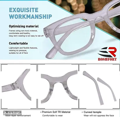 USJONES Eyewear Blue ray Block UV Protected Computer Glasses Rectangular Transparent Frame for men and women (Unisex) - Medium Size-thumb5