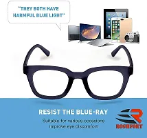 JANIFAOUL Eyewear Blue Ray Block UV Protected Computer Glasses Square Frame for men and women (Unisex) - Medium Size (Black)-thumb2